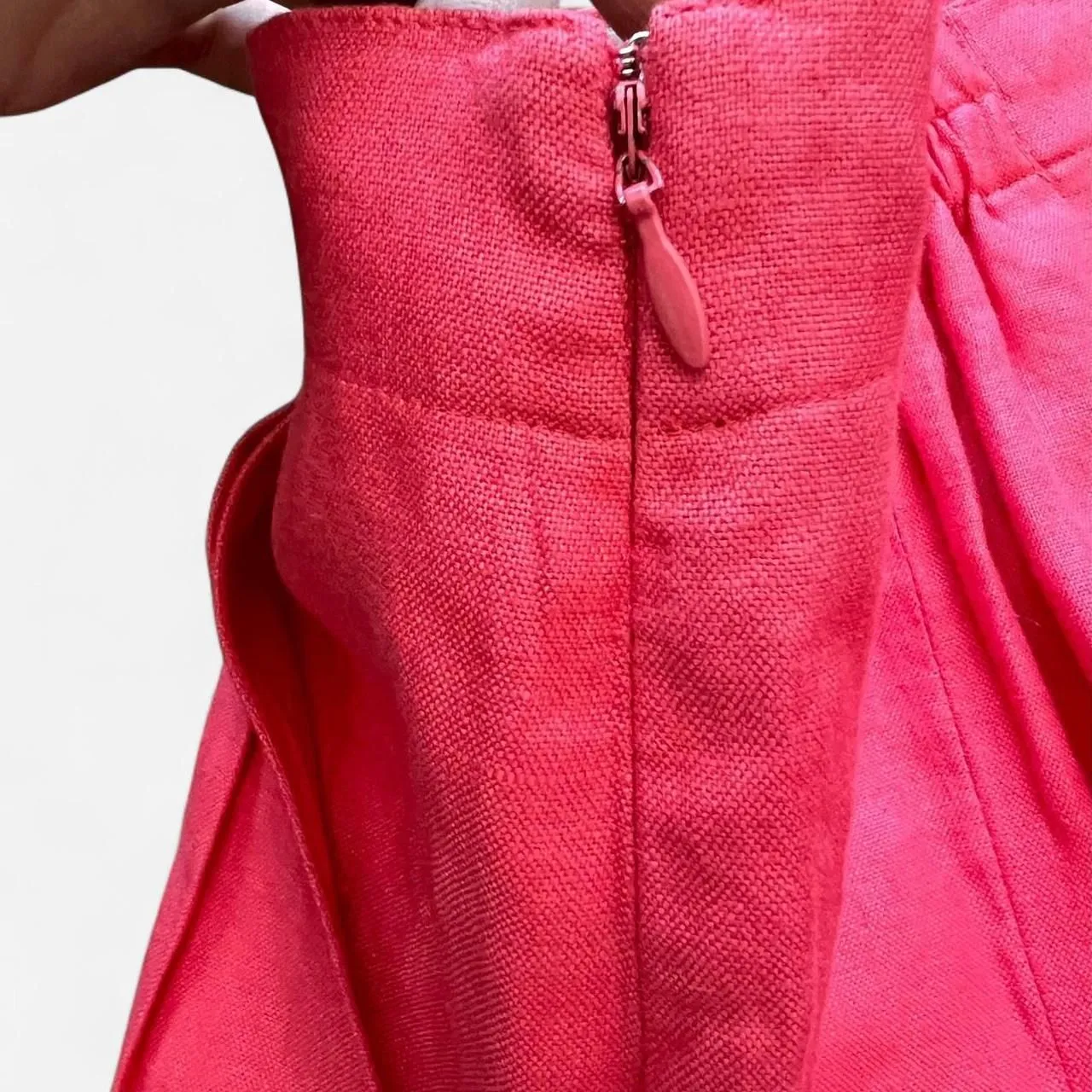 Vintage 90's Valerie Stevens Coral red/pink 100% linen Skirt sz 8 work business - Image 7