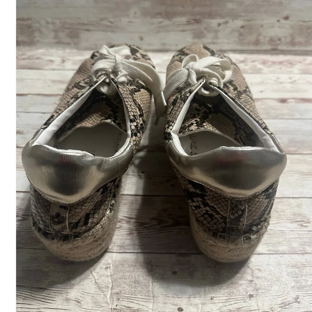 Steve Madden Snake Print Platform Lace-Up Espadrille Women's US 9 Sneakers Shoes - Image 3