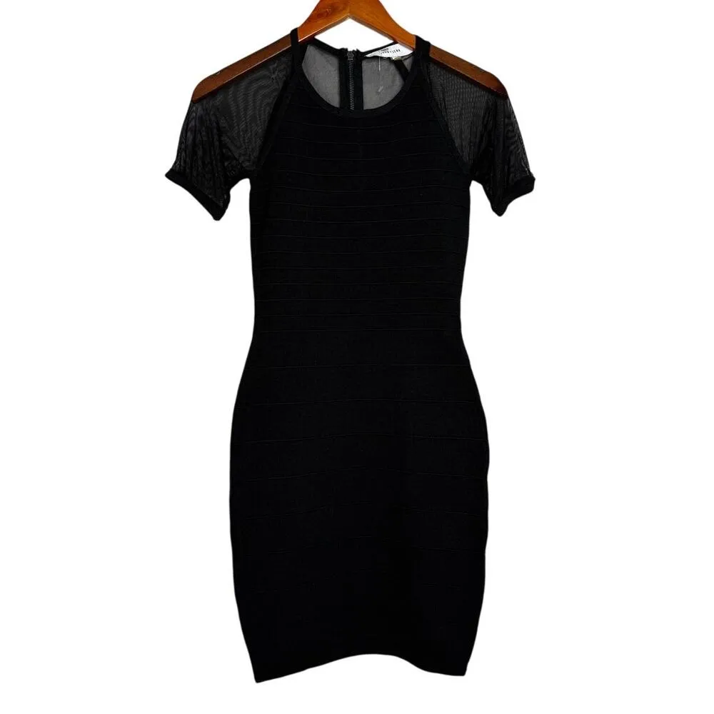 NWOT Revolve John + Jenn Sheer Short Sleeves Ribbed Bodycon Mini Dress SP Black - Image 15