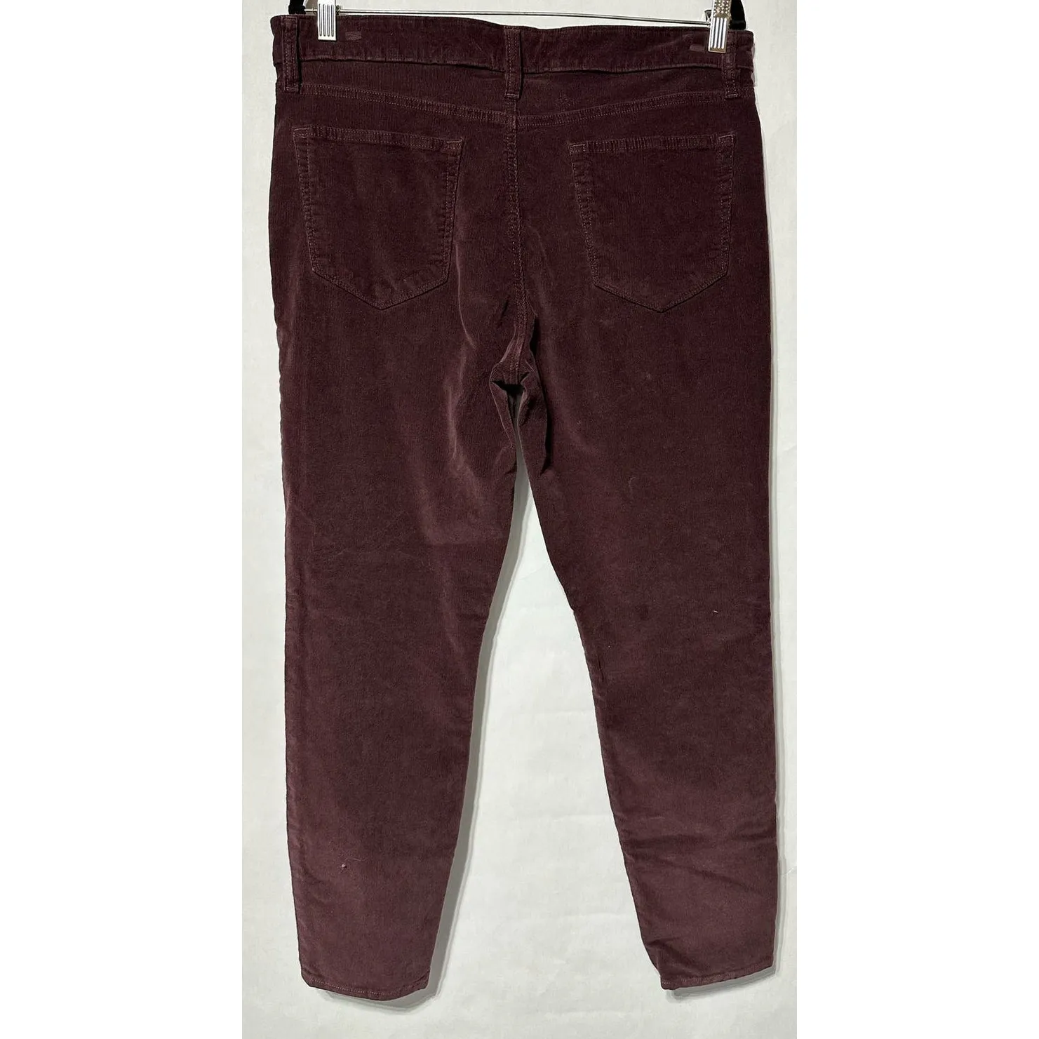 Lucky Brand Ava‎ Skinny Maroon/Plum Micro Corduroy Pants Size 33/16 - Image 3