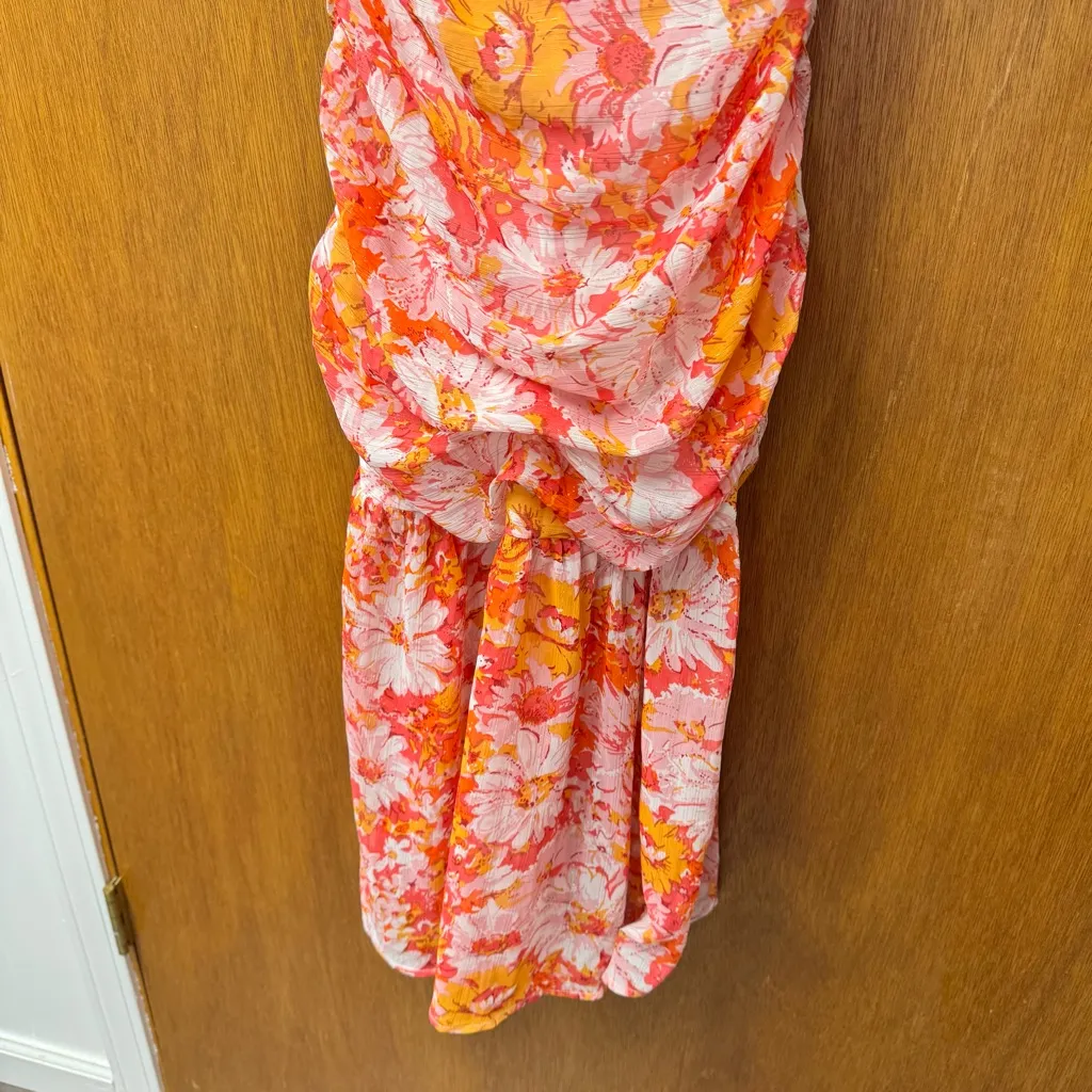 NEW Hello Molly Blooming Heights Sleeveless Midi Dress Floral Orange 4 Small - Image 8
