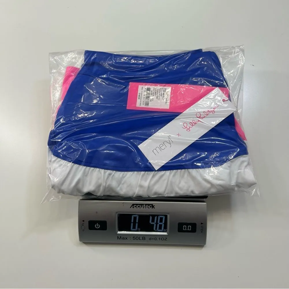 Lilly Pulitzer Luxletic Peachy Skort Blue Grotto Skort Colorblock UPF 50+ XS - Image 11