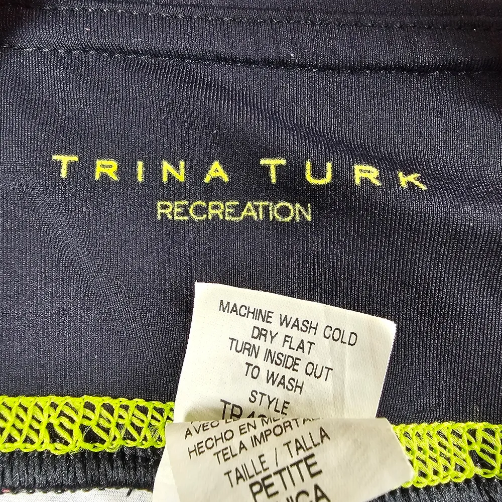 Trina Turk Recreation Cropped Leggings Pink Black Women's Size  Small - Image 8