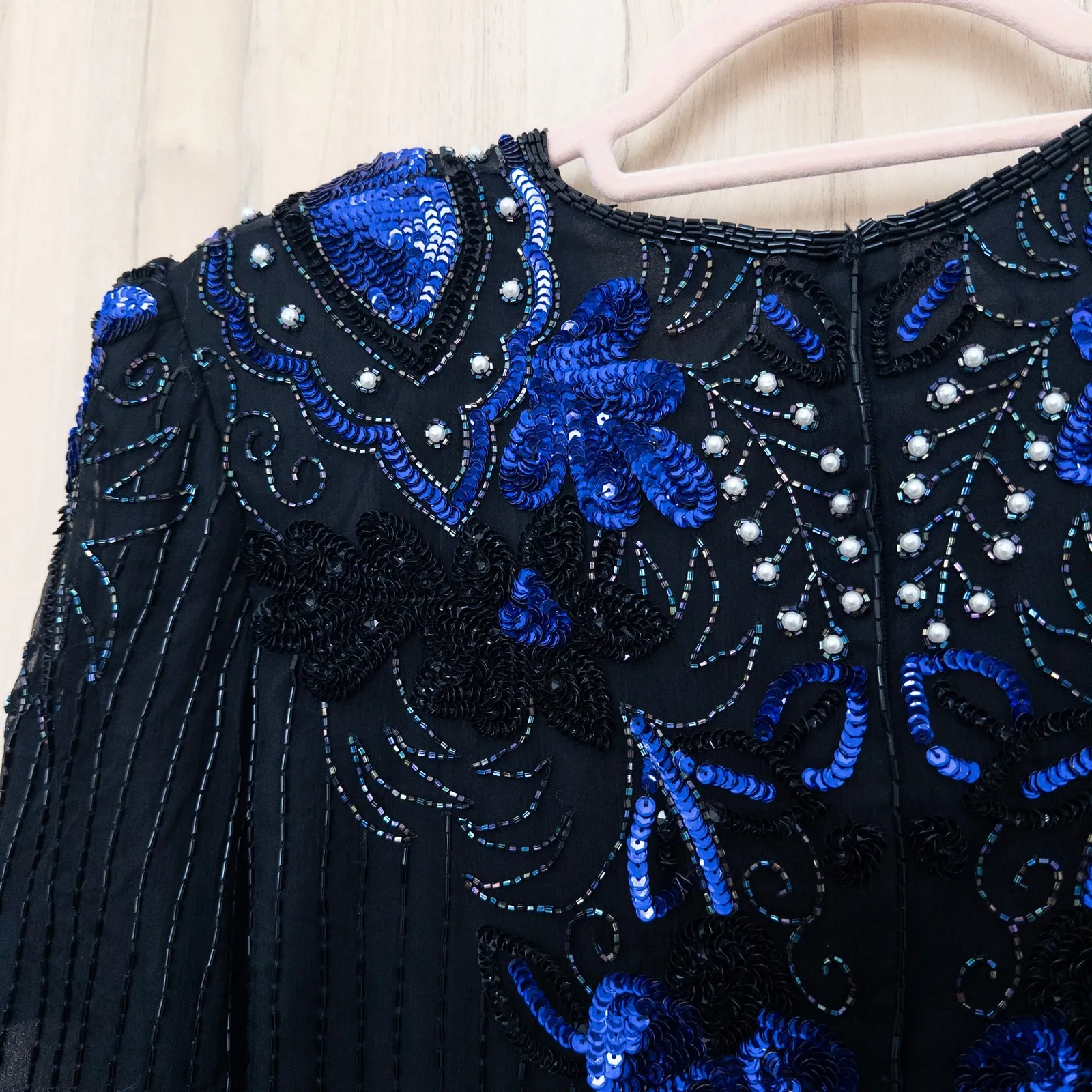 Jakelin Designs Womens Silk Beaded Dress Size M Black Gatsby Art Deco Cocktail Size M - Image 8