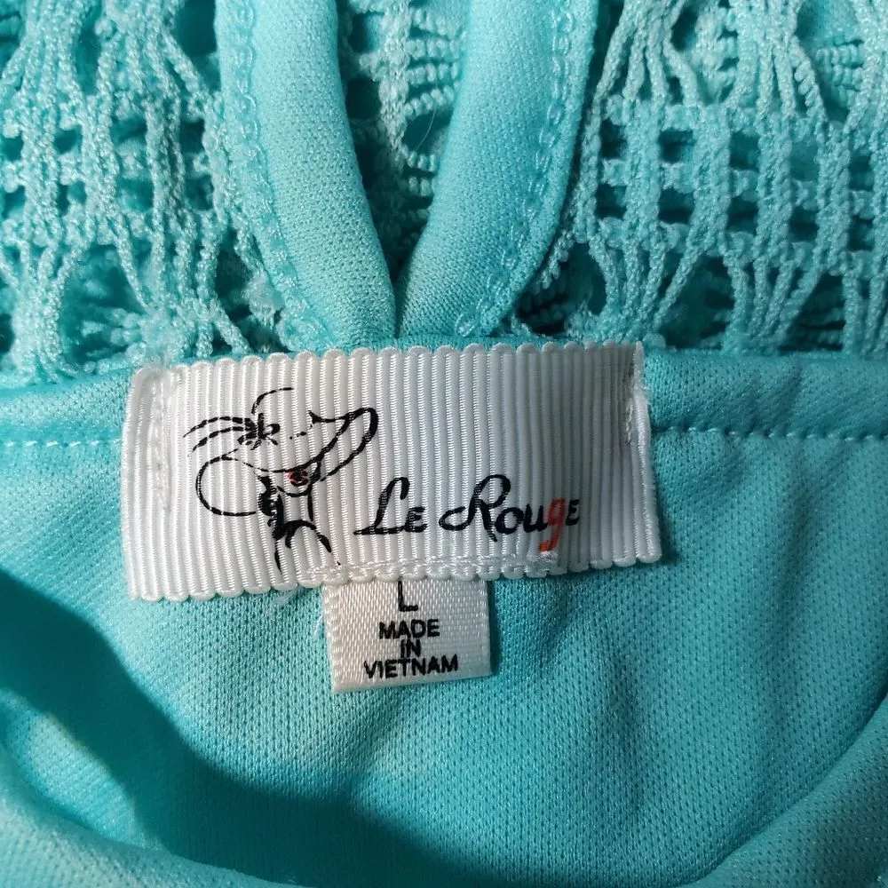 Le Rouge Green Lace Tank Top (L) Size L - Image 5