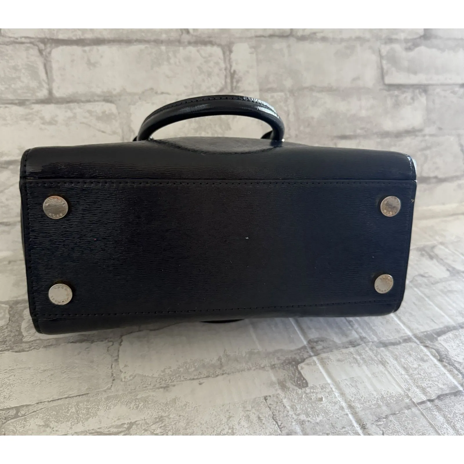 Michael Kors Selma Blue Patent Leather Tote Satchel Bag (stains) - Image 6