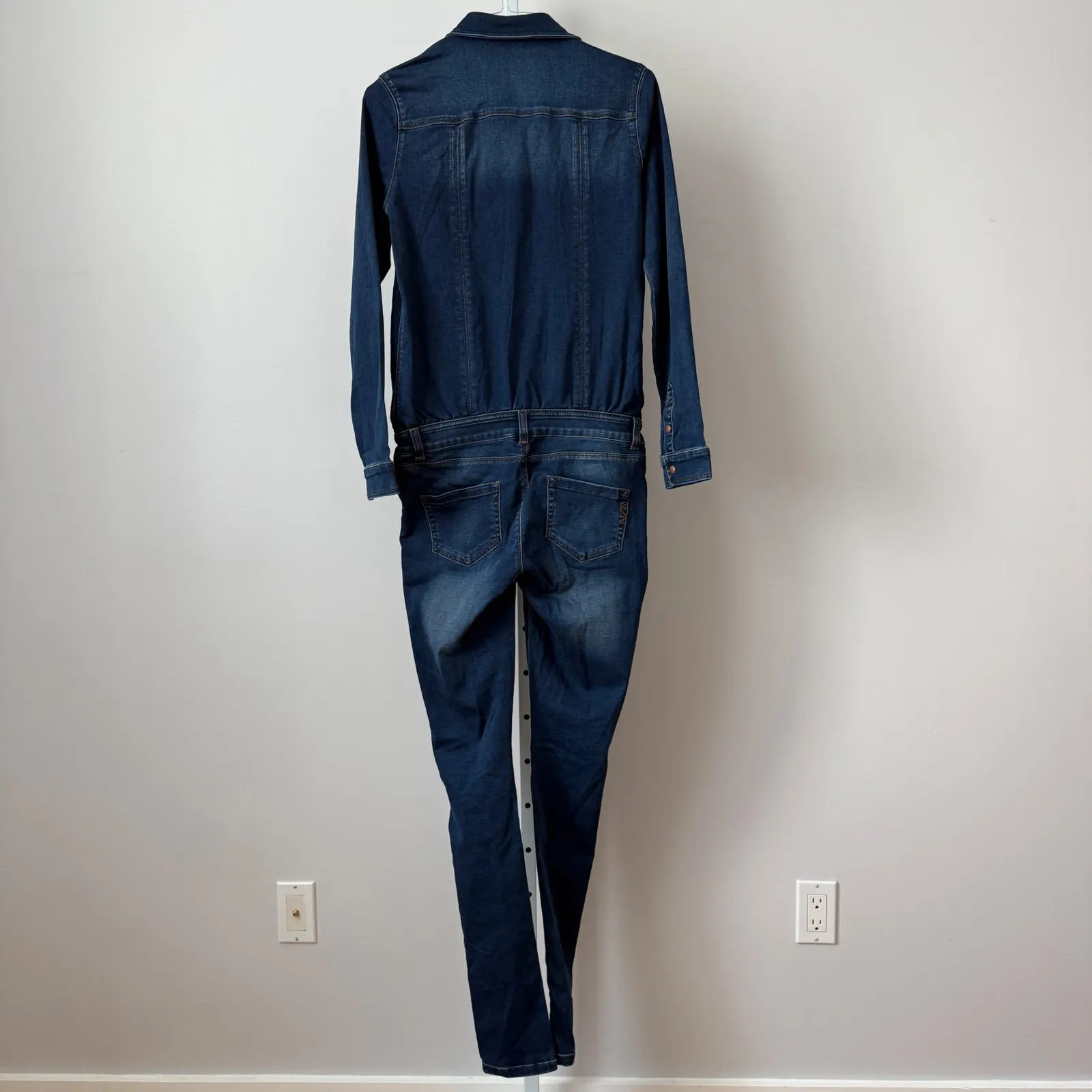 Seraphine Denim Jumpsuit Long Sleeve Button Front Blue Size 4 UK - Image 7