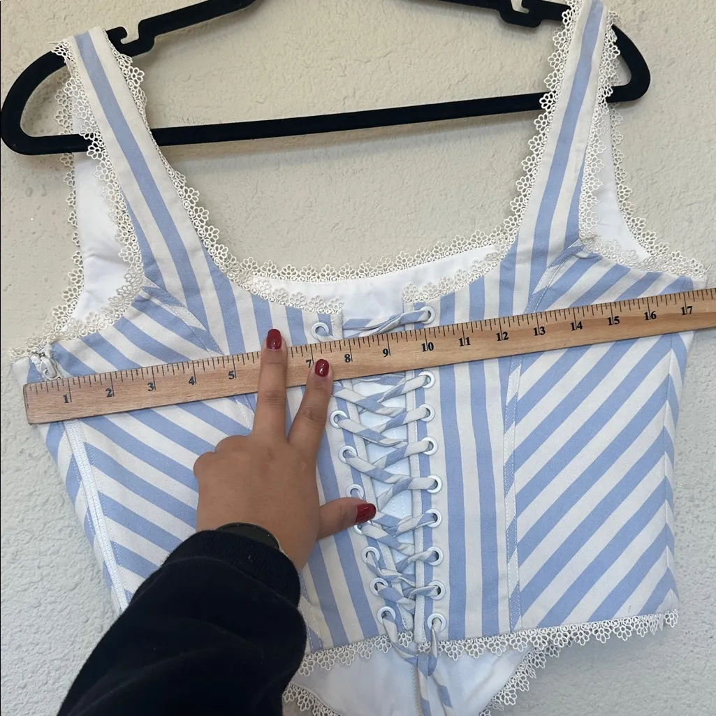 House of CB Petra Blue Striped Corset Top size‎ L NWOT $149 - Image 13