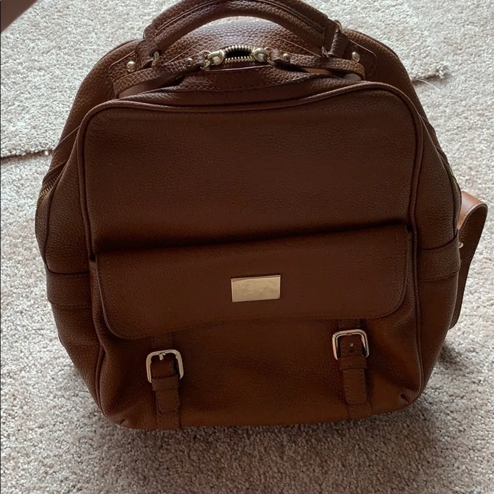 Renwick genuine leather backpack Tan - Image 2