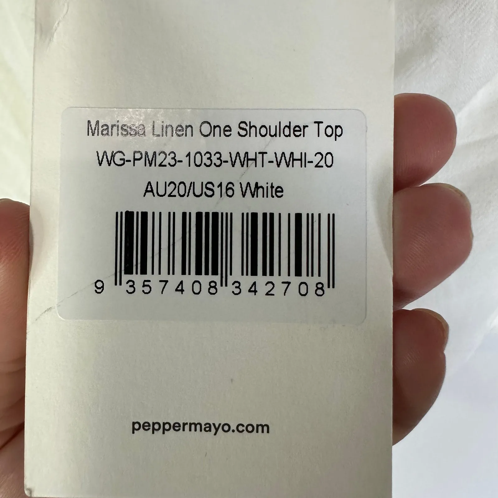 NEW Peppermayo Marissa Linen One Shoulder Top White Women’s US 16 - Image 3