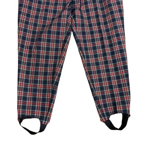 Vintage Counterparts Petites Plaid Stirrup Trouser Pants Navy Red Grunge Size 12 - Image 3