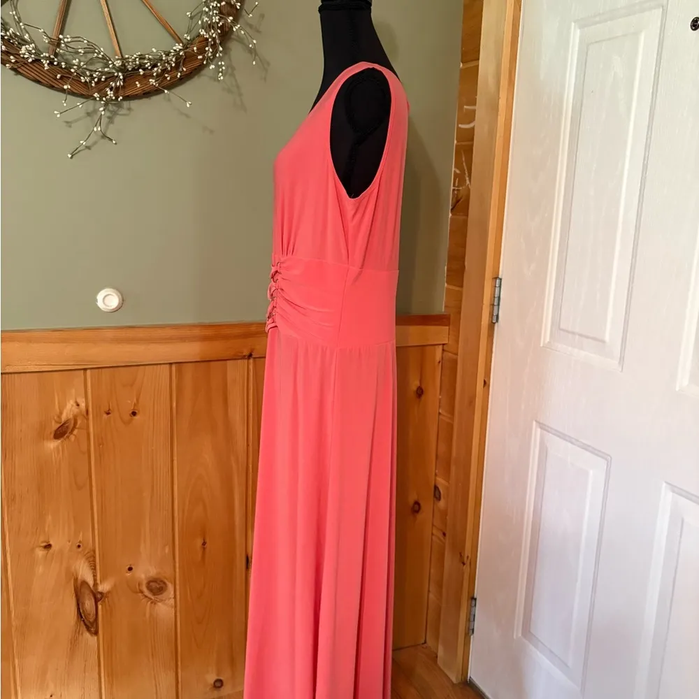 Antthony Coral Dress with Shaw. Can wear dress with or without the Shaw. Orange Size L - Image 9