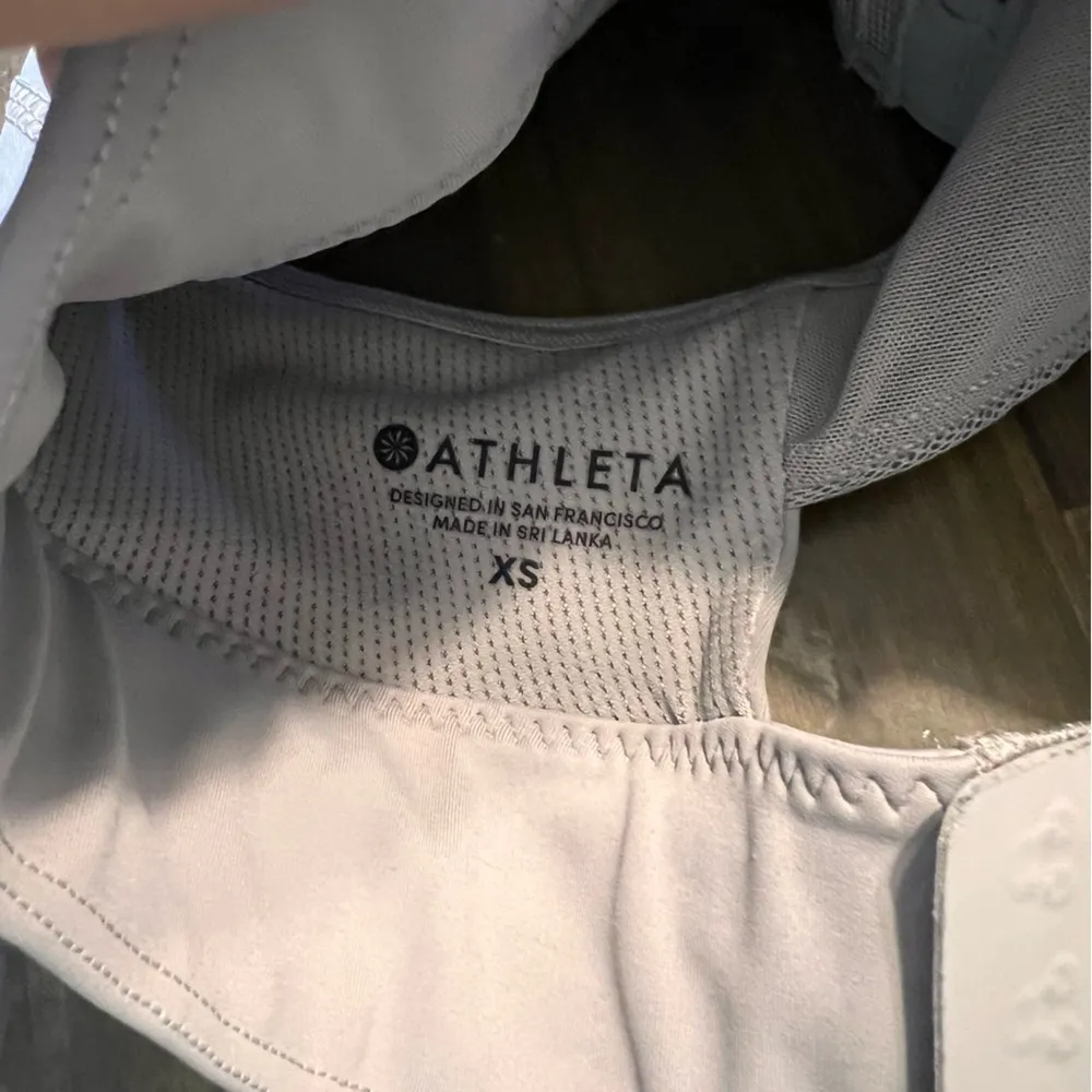 Athelta Empower Gray Sports Bra Support Front Zip Pebble Gray XS - Image 5