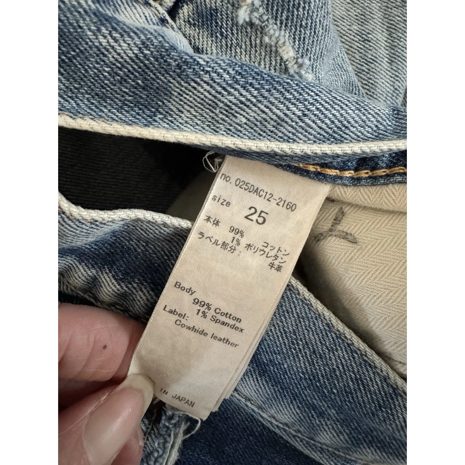 Mousy Vintage Distressed Skinny Jeans Made In Japan Women’s Size 25 Blue - Image 11