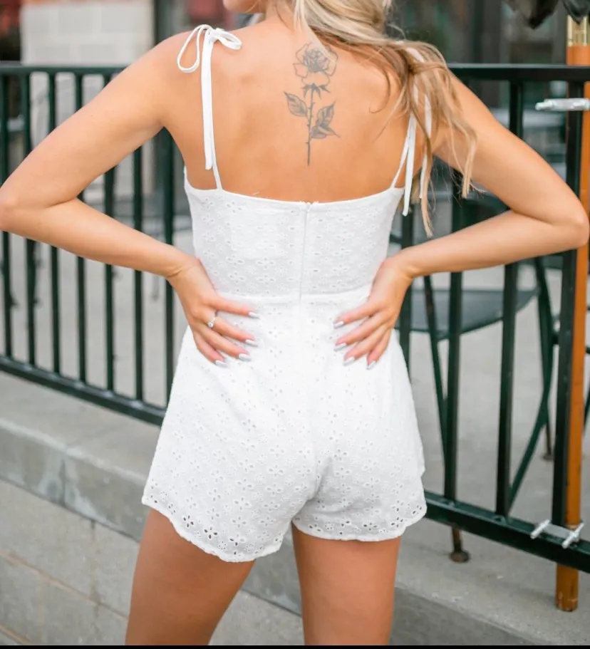 Cloud Ten White Eyelet Romper - Image 4