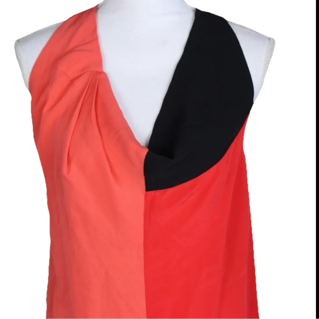 Alexander Wang Color Block 100% Silk Drape Front Racerback Mini Dress Size 2 - Image 3