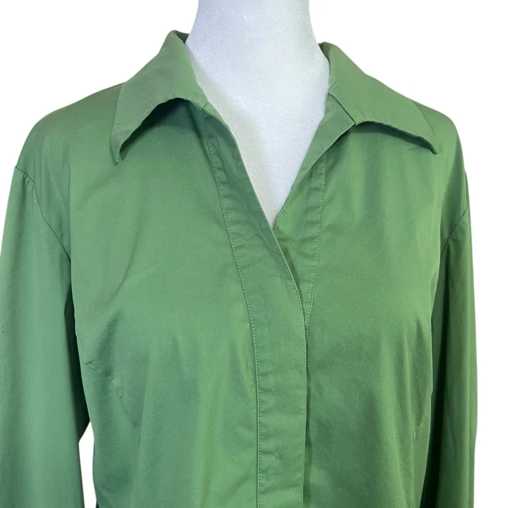 Lafayette 148 Green Hidden Button - Image 5