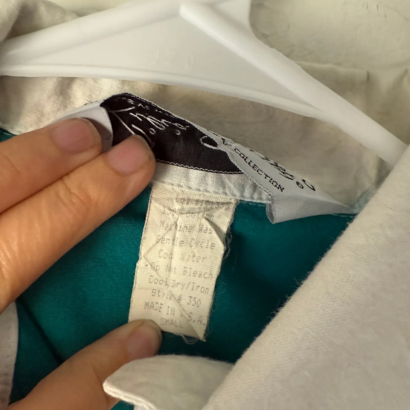 Vintage 80s Lilia Smith Western Shirt Small‎ USA Made Colorblock Yoke Snap Top White - Image 8