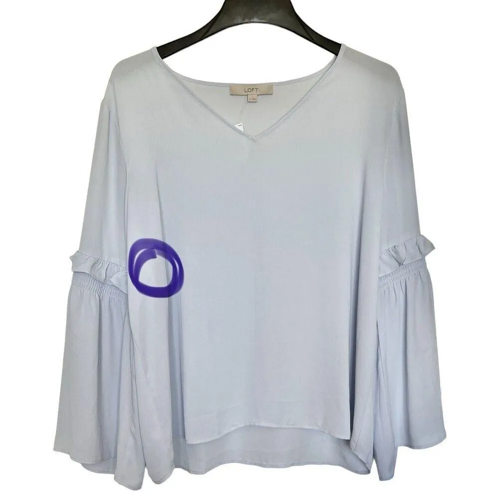 LOFT Womens Blouse Size XL Long Sleeve Bohemian, Boho Soft Girl Pastel Festival - Image 10