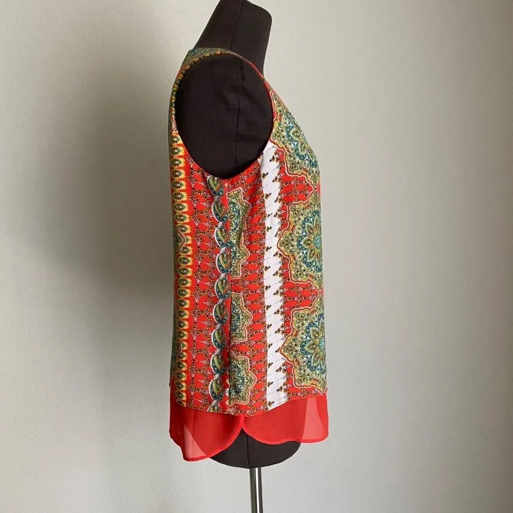 Rose‎ & Olive sz S red bright boho hippie blouse - Image 4