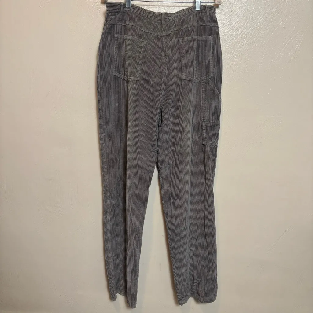 NWT J. Jill Women High Rise Thick Corduroy Carpenter Pants Gray Silver Size 16T - Image 5