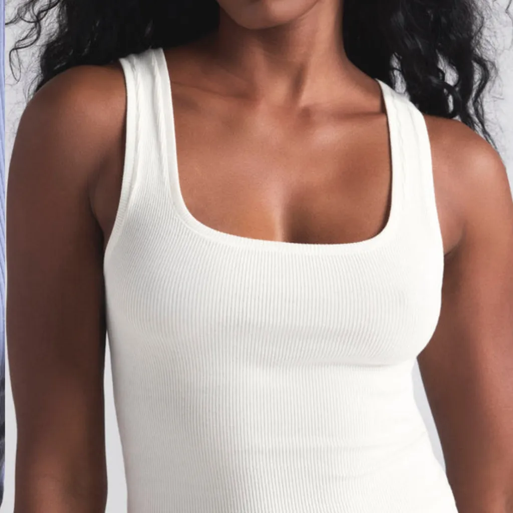 Skims Tank Gift Set Blue Cloud Cotyon Lounge Ribbed NEW With Gift Box! - Image 6