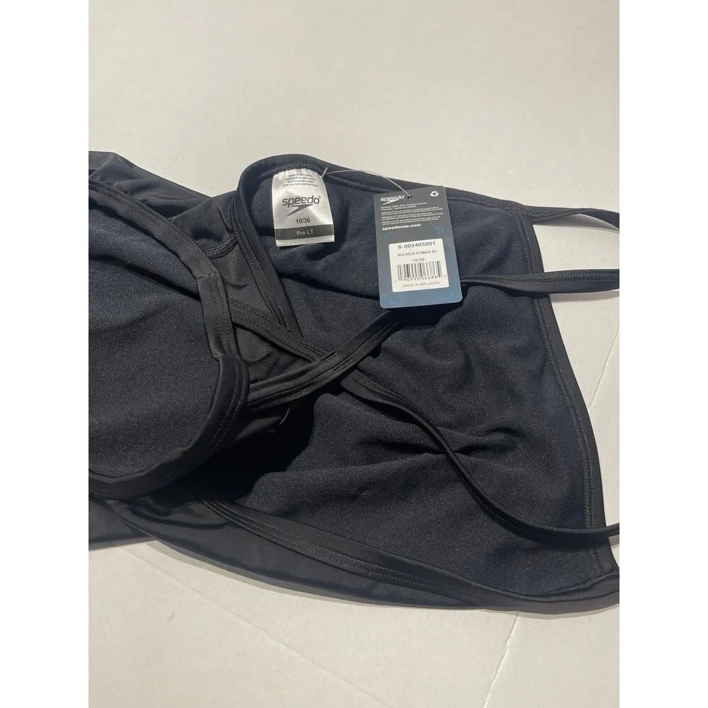 Speedo One Piece Swimsuit Prolt Flyback ECO Team Black Size 10 New With Tag - Image 6