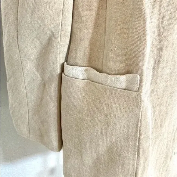 Zara linen blend button front mini dress Size L - Image 7