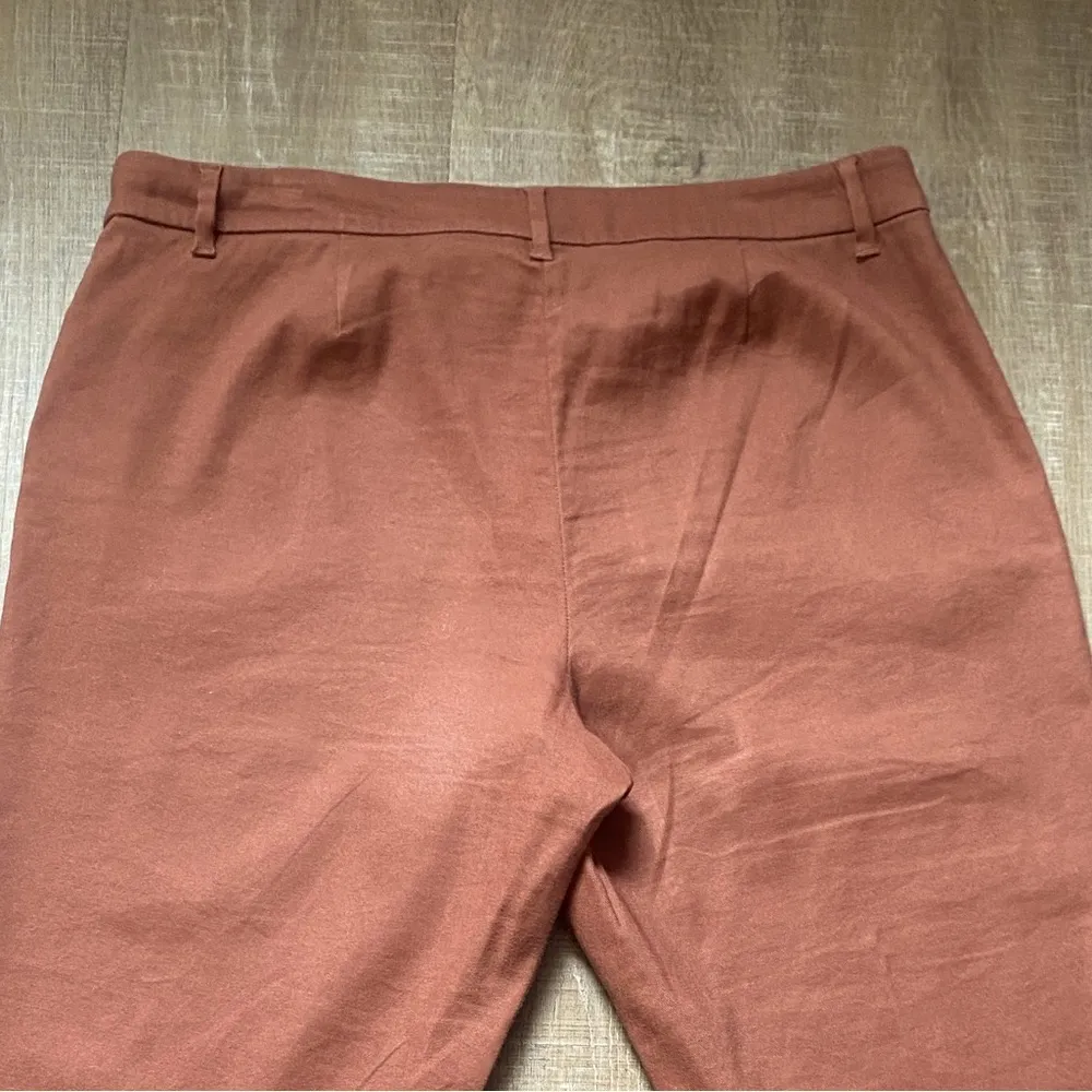 J. Jill Linen Stretch Pants Womens 14 Terracotta Rust Ankle Nantucket Chino Pant - Image 11