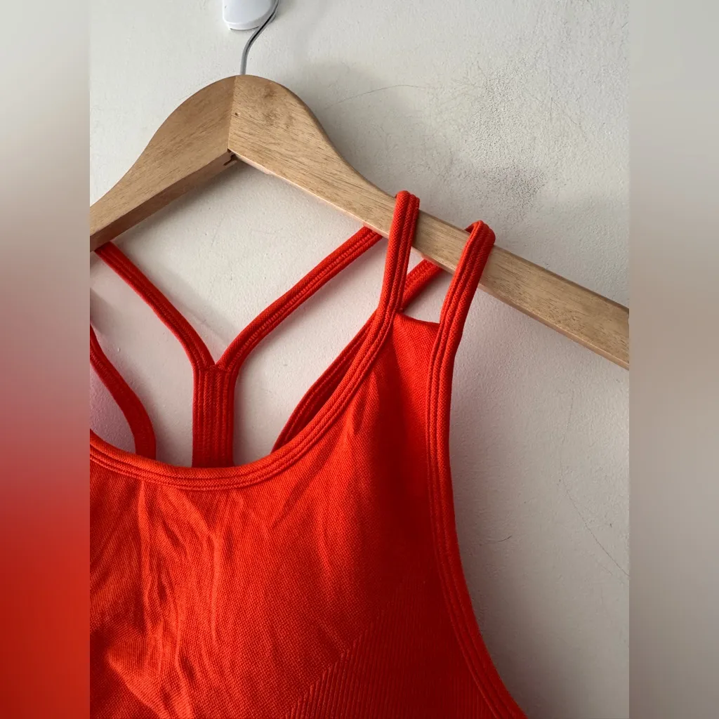 Yogalicious Orange Padded Seamless Strappy Sports Bra - Image 2