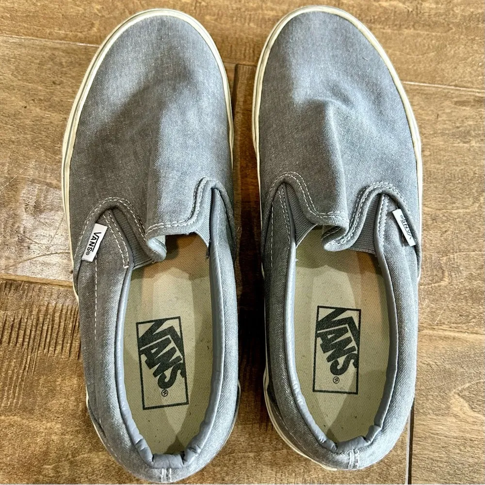 Vans Women’s Classic Slip On Shoes Grey Size 9.5 EUC - Image 5
