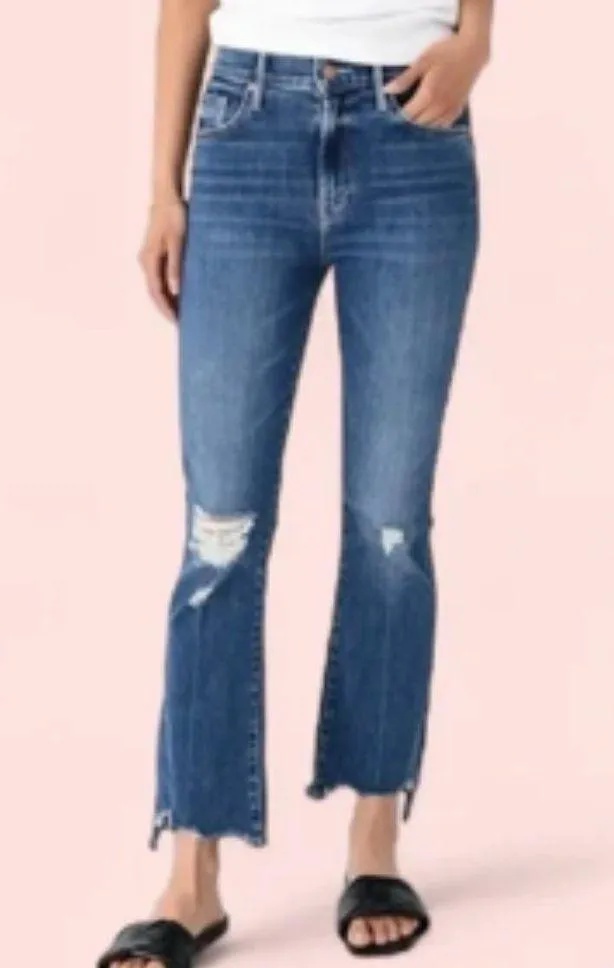 Mother Jeans The Insider Crop Step Chew Denim Jean Dancing On Coals size 26 Blue - Image 1