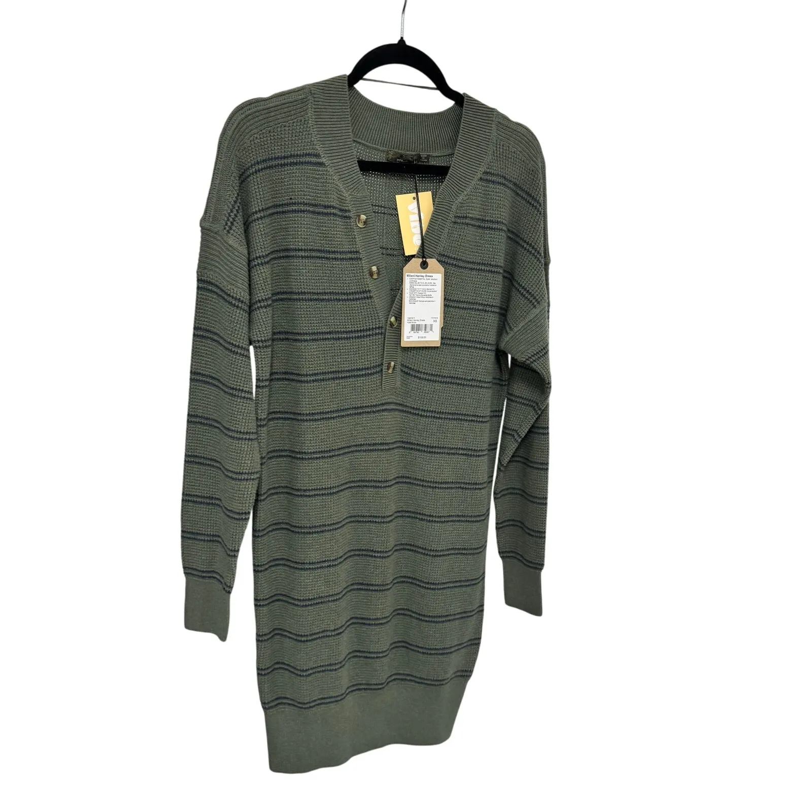 NWT Prana Milani Henley Sweater Dress Green - Image 2