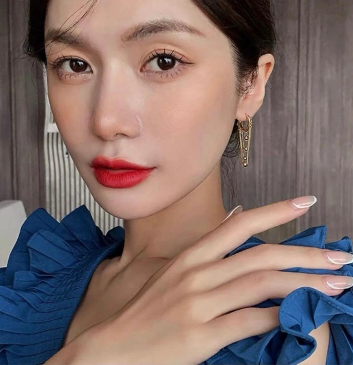 18K Gold Plated Metal Ball Tassel Chain Dangle Drop Earrings for Women - Image 3