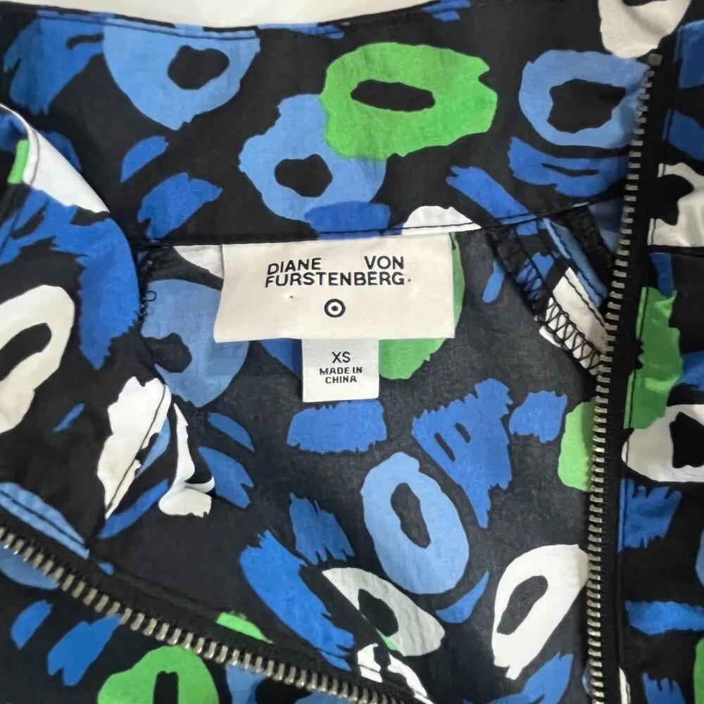 Diane Von Furstenberg Women's Long Sleeves Tapered Leg Floral Jumpsuit Sz XS - Image 2