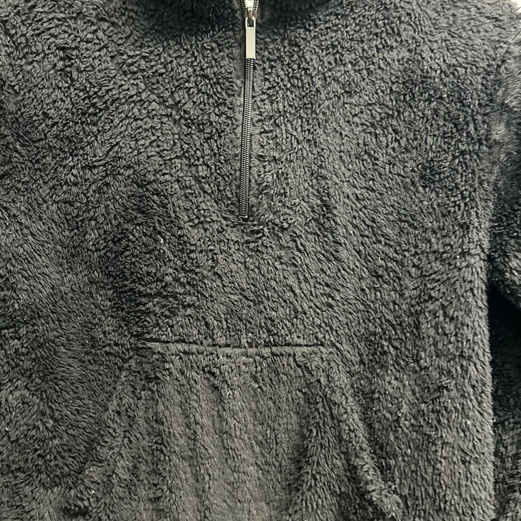 Elegant Black Teddy Jacket Size M - Image 3