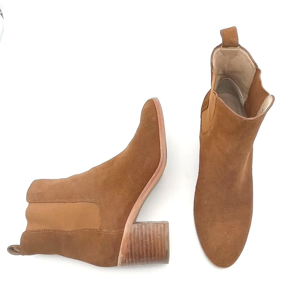 Banana Republic Suede Block Heel Chelsea Boot Whiskey Brown Suede Women’s Size 7 - Image 10