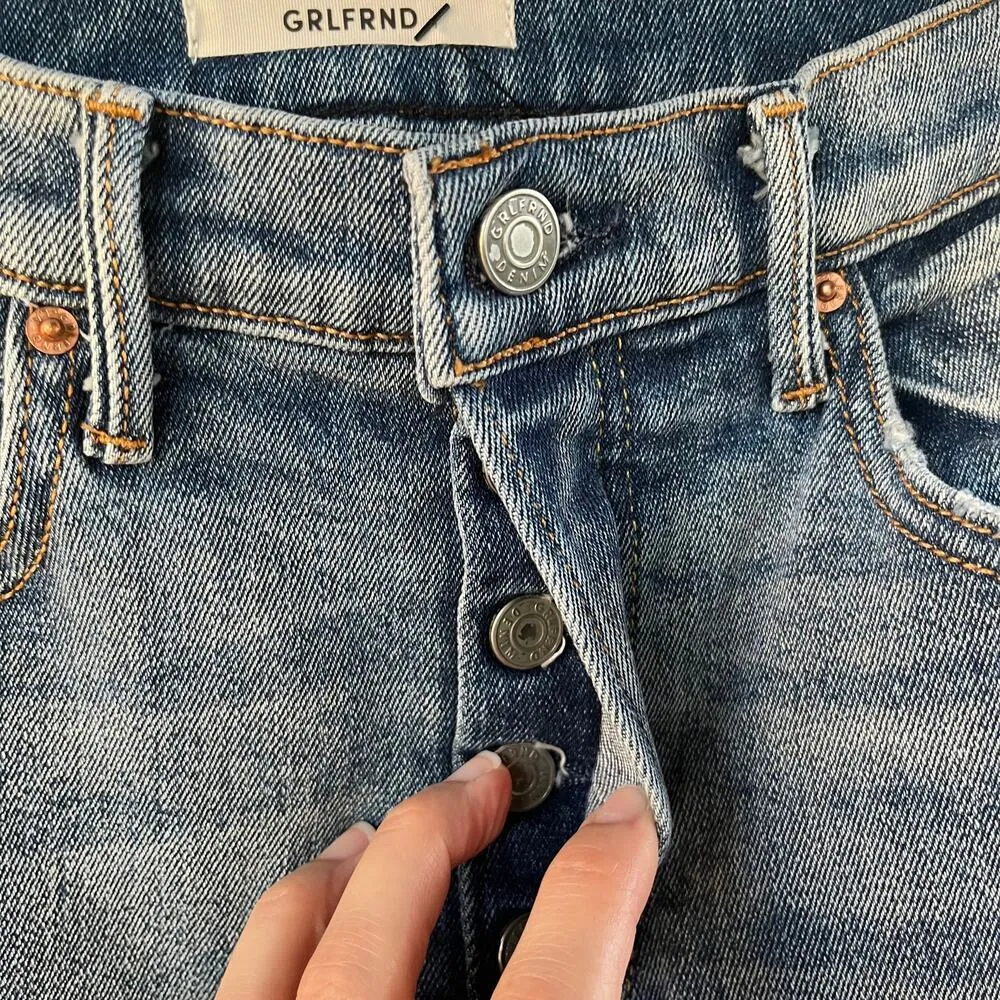 GRLFRND Karolina High Rise Jeans In Cross Your Mind Size 25. - Image 8