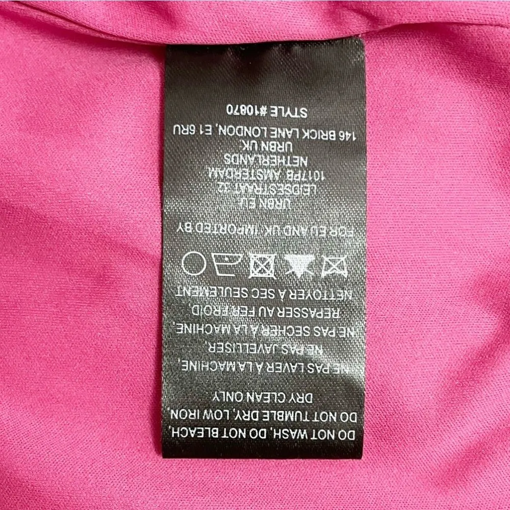 Hutch One Shoulder Asymmetrical Midi Dress Size XL Pink Floral Velvet Burnout - Image 16