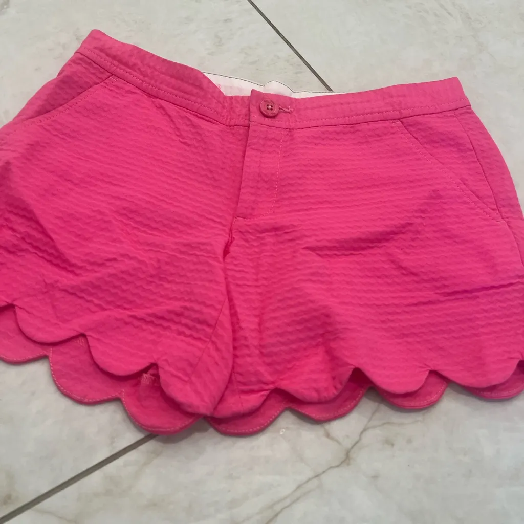 Lilly Pulitzer Pink 5" Buttercup Scallop Hem Shorts Size 0 - Image 3