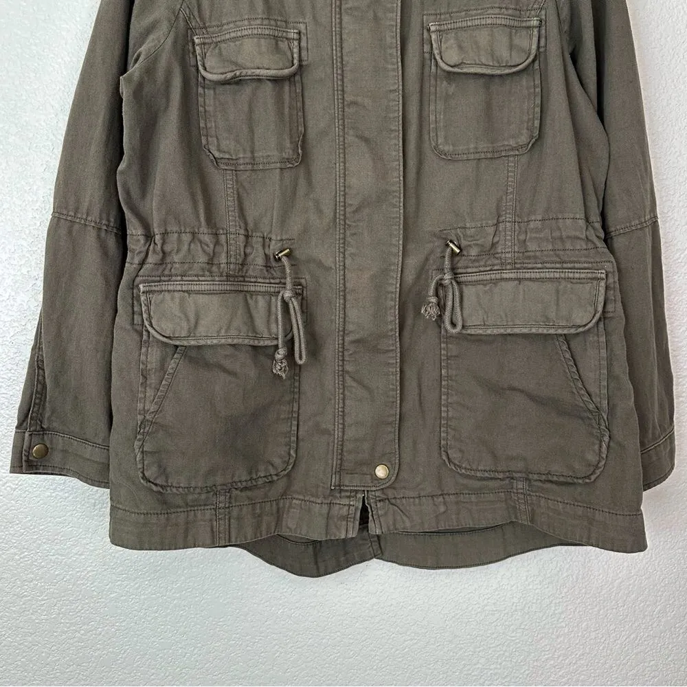 Lucky Brand Linen Blend Core Military Jacket, Sz Large - Image 6