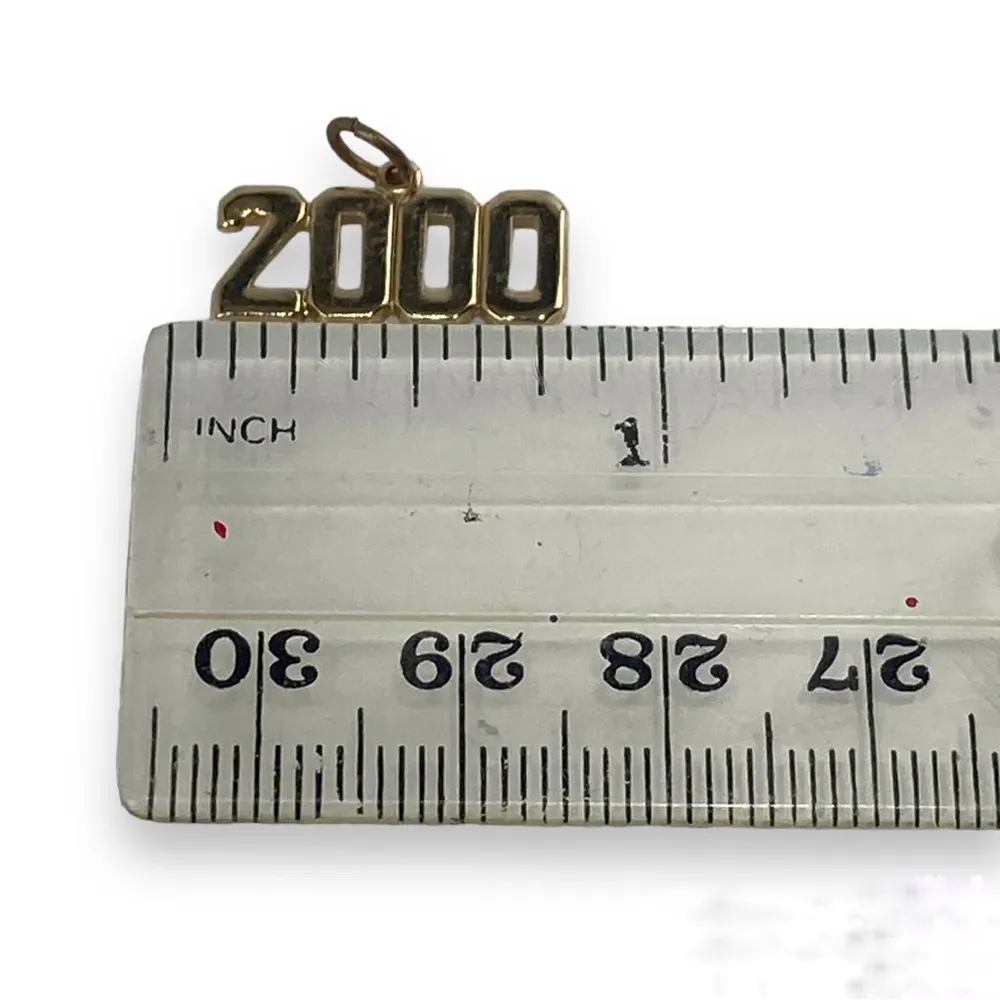 2000 Year small petite pendant Gold plated Y2K - Image 3