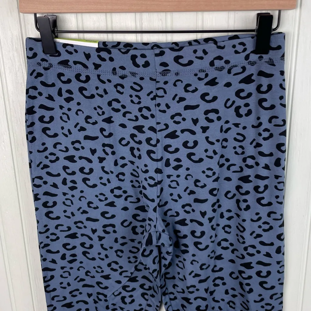 NEW Serra Women's Soft Leggings Blue Leopard Print Size Medium Aldi Loungewear - Image 3