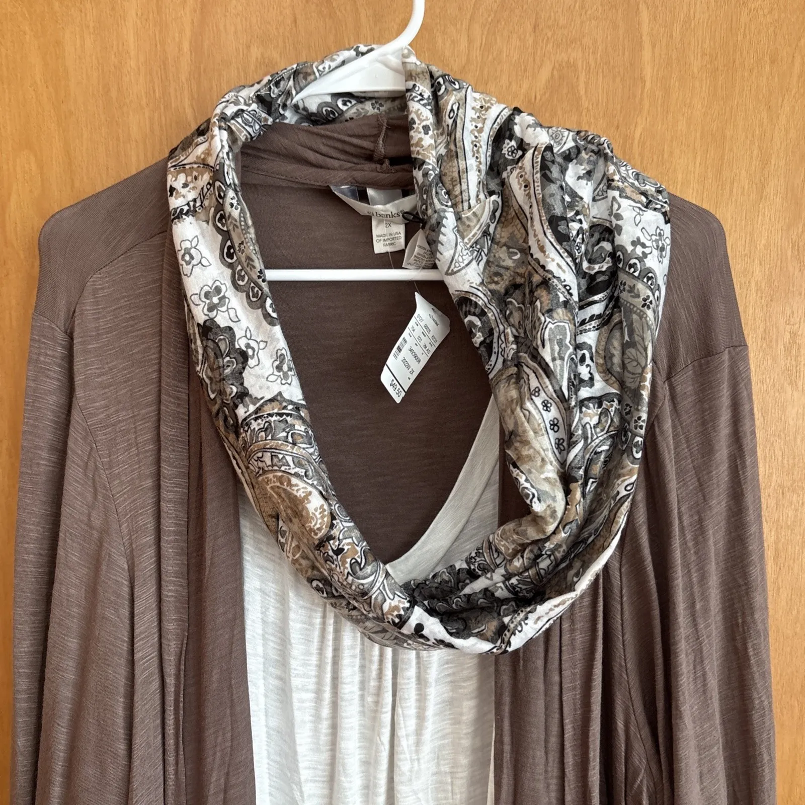 CJ Banks Cardigan‎ Tank Scarf Bundle NWT 2x Size XXL - Image 2