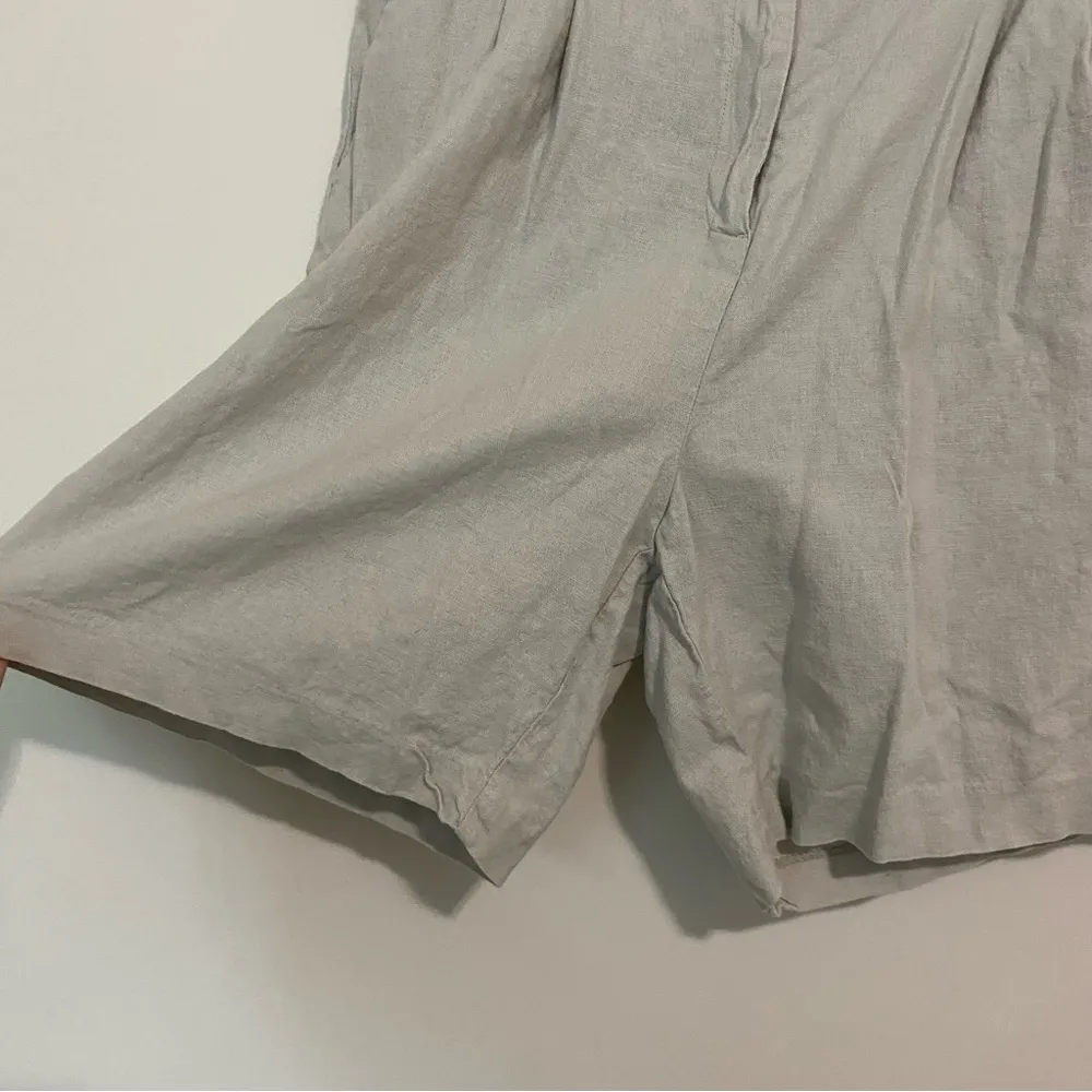 Rachel Zoe Tan Linen Blend High Waist Shorts size 10 - Image 2