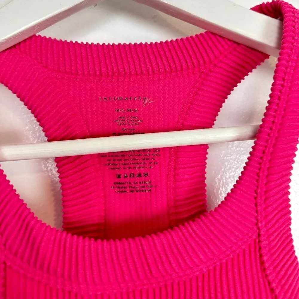 FREE PEOPLE Ribbed Seamless Tank Top in Raspberry Sorbet Size Medium/Large - Image 6