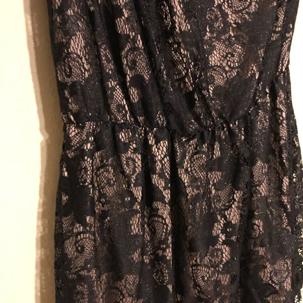 Bisou bisou blk w/shimmer gold cold arm blouse LG - Image 5