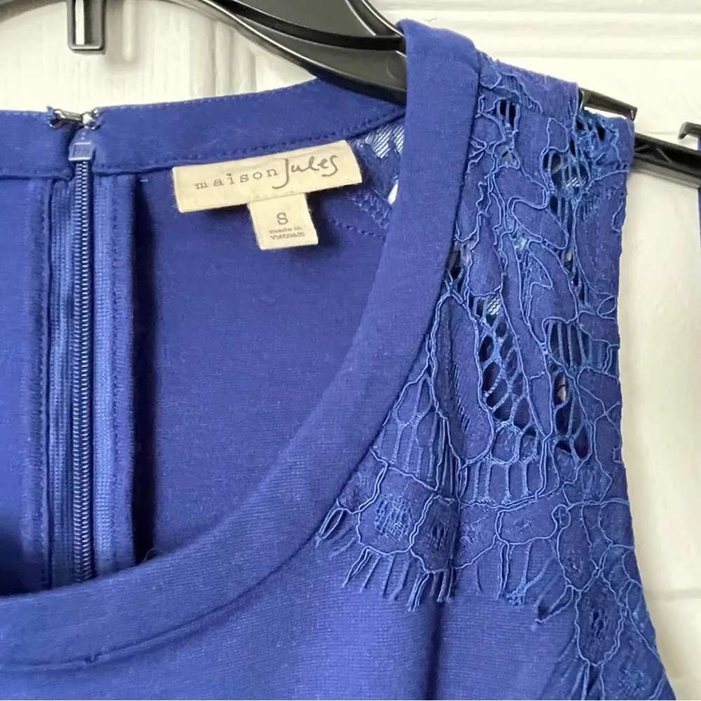 Maison Jules Royal Blue Lace Detail Dress - Size S - Image 41