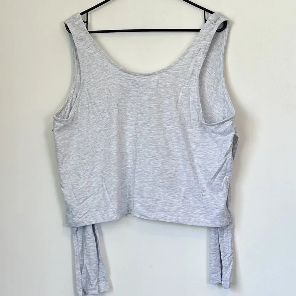 NWT TopShop Gray Knitted Scoop Neck Self Tie Tank Top - Size: M(8-10) - Image 2