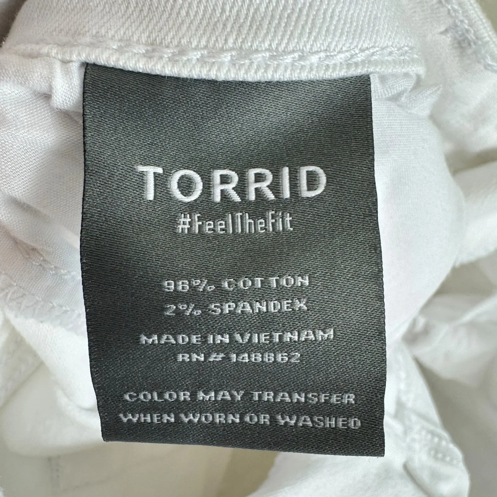 Torrid‎ Cotton White Perfect Wide Leg Vintage Stretch Mid Rise Jeans Size 10T - Image 12